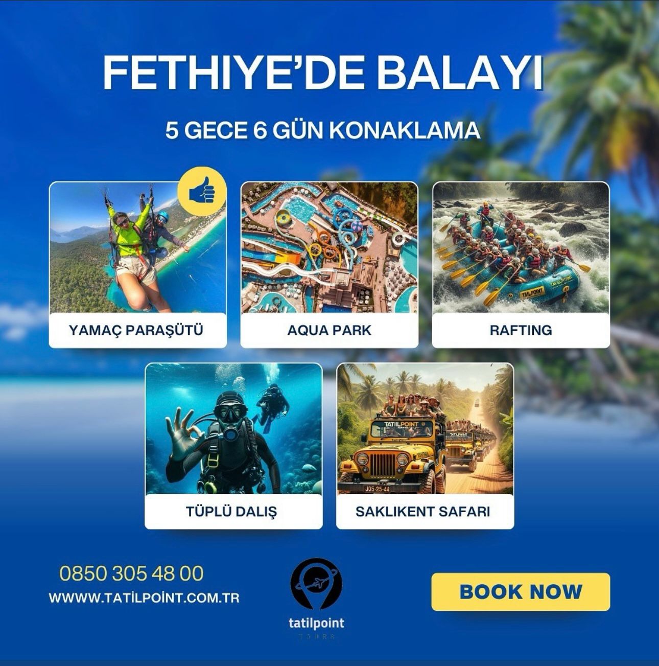5 gece 6 gün Full  Extreme  Fethiye Tatil Paketi
