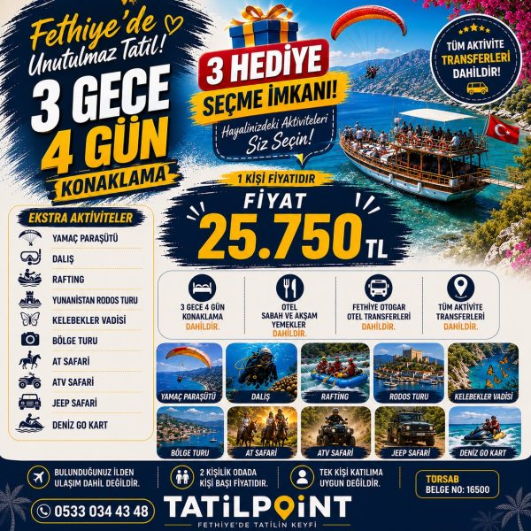 3 GECE 4 GÜN EXTRA PAKET
